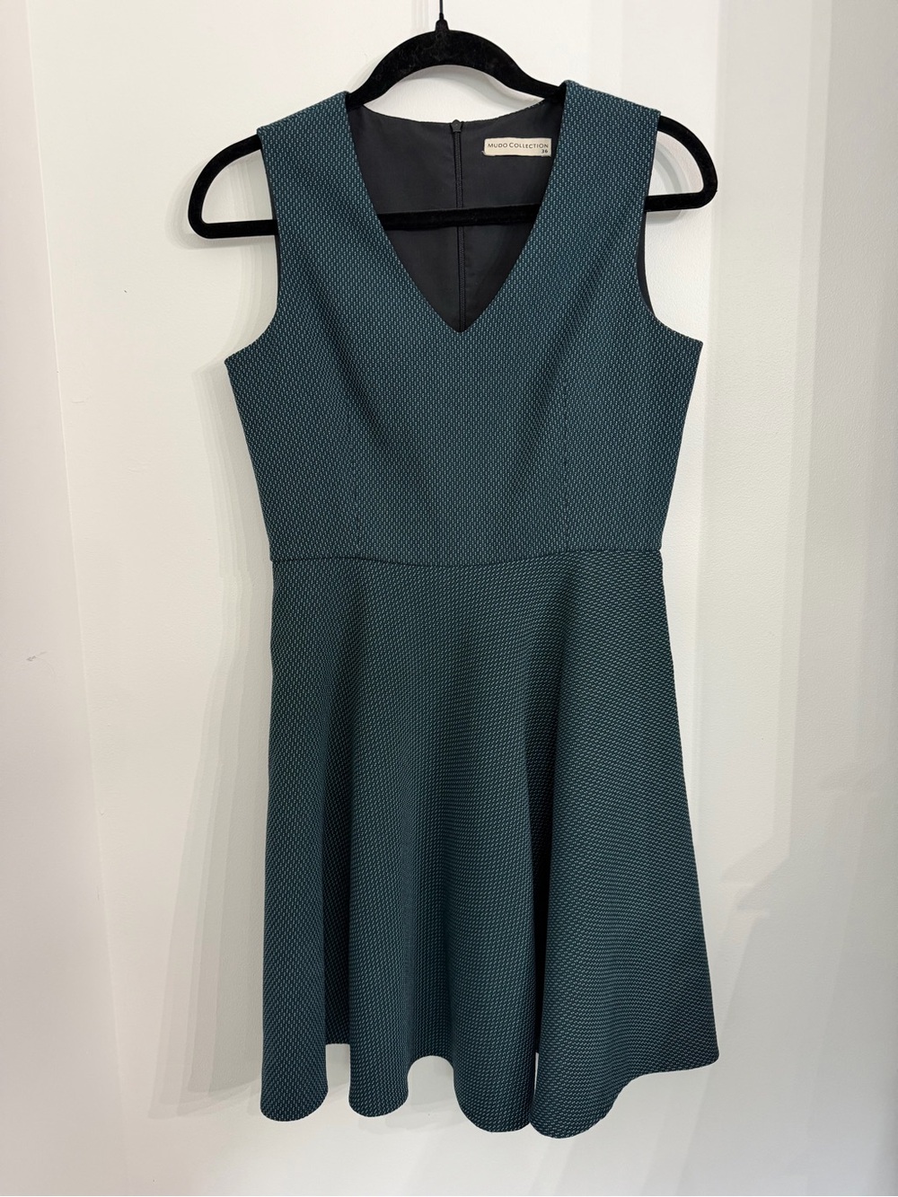 Mudo Collection Teal Honeycomb Skater Dress